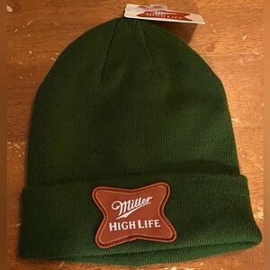 Miller High Life Beer Cuffed Beanie in Olive NWT